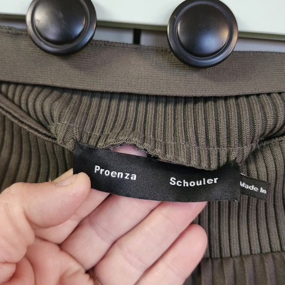 Proenza Schouler STRIPE CONTRAST PLEATED SKIRT FATIGUE Sz 10 - Picture 4 of 9